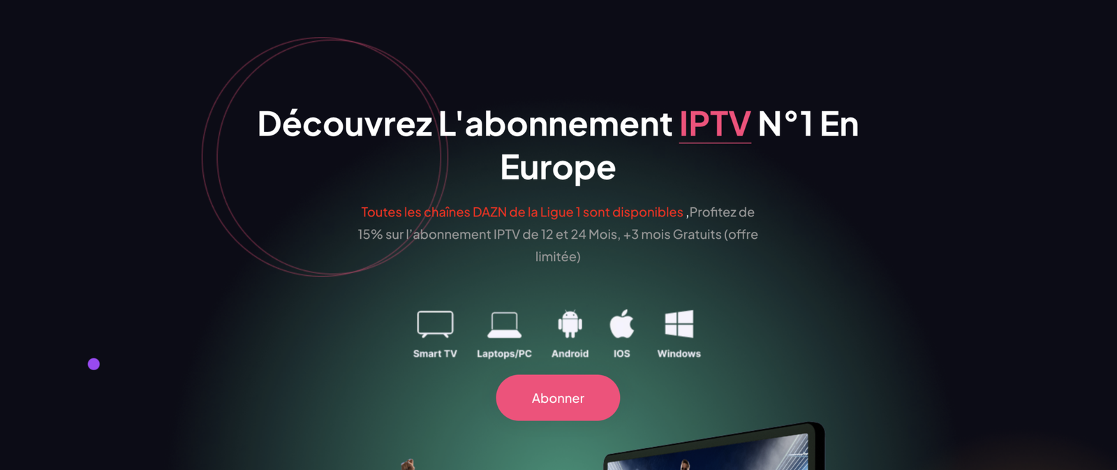 Capture d’écran : IPTV Parisien — chaînes françaises et interface