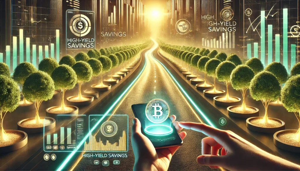 
the concept of financial freedom through automation, featuring a symbolic journey. 