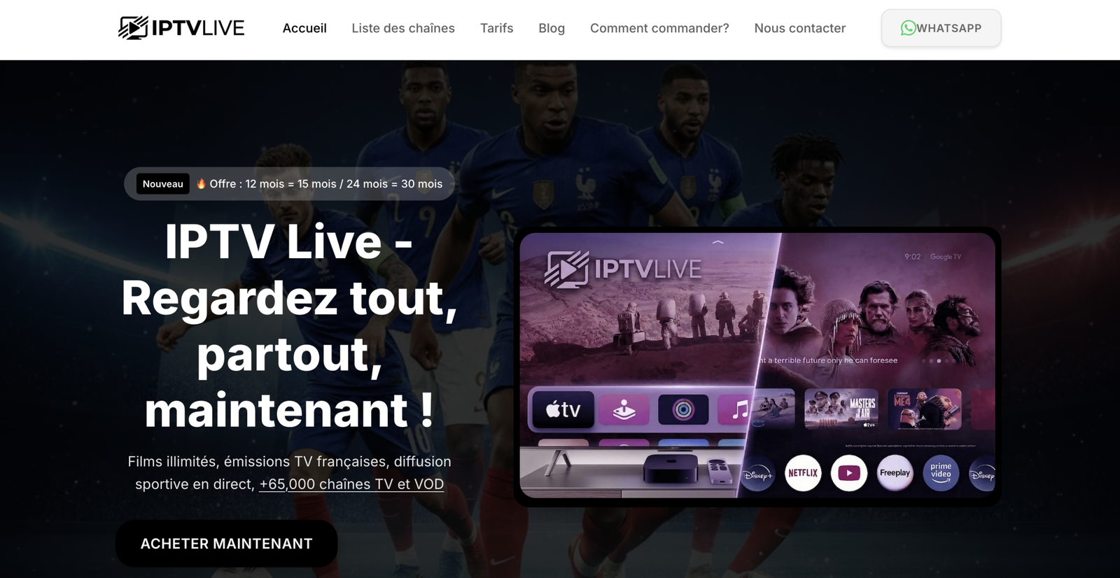 Comparatif IPTV France 2026 : visuel du classement des six meilleures offres légales du marché